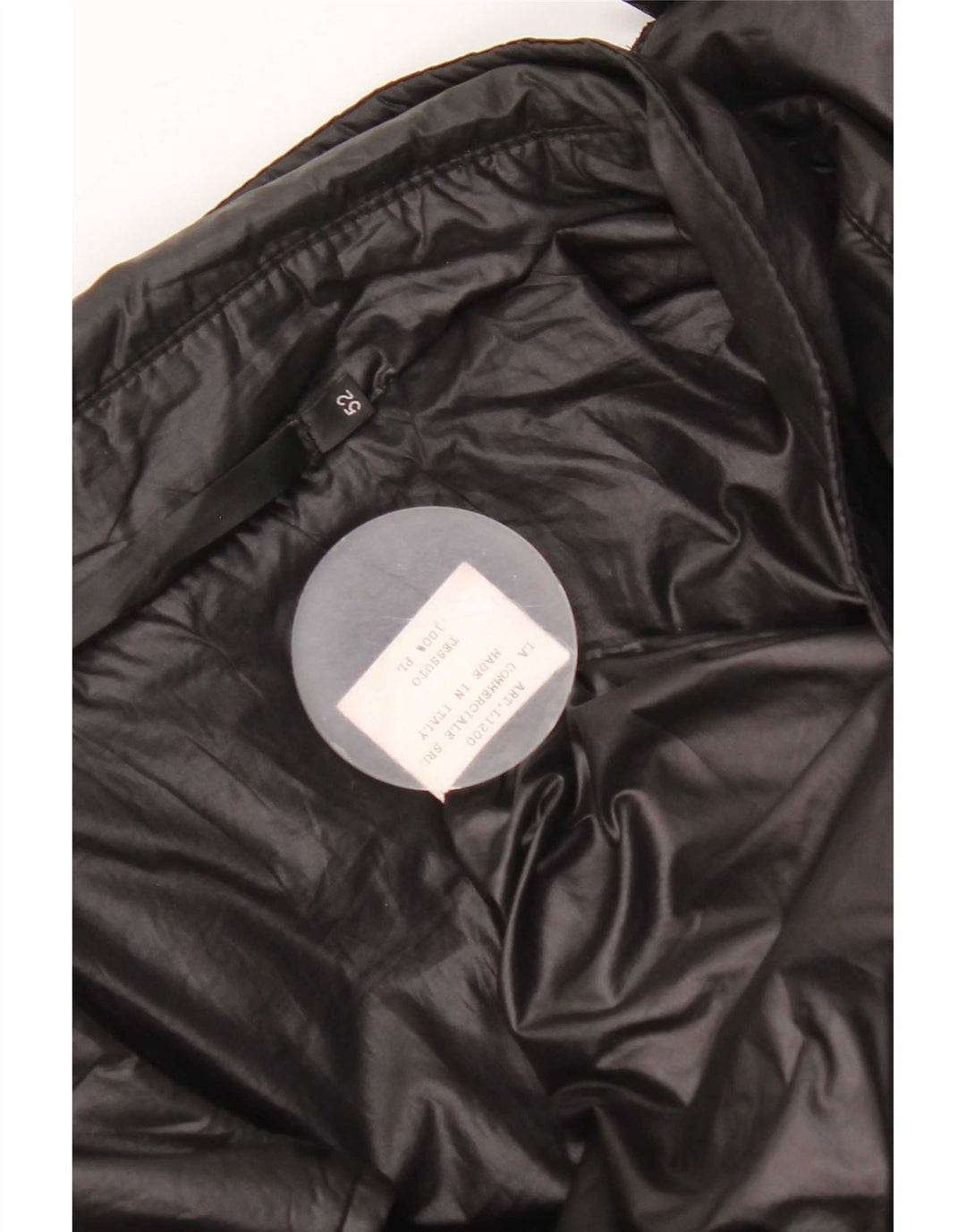 Vintage Herren Militär wattierte Jacke IT 52 XL Schwarz Polyester
