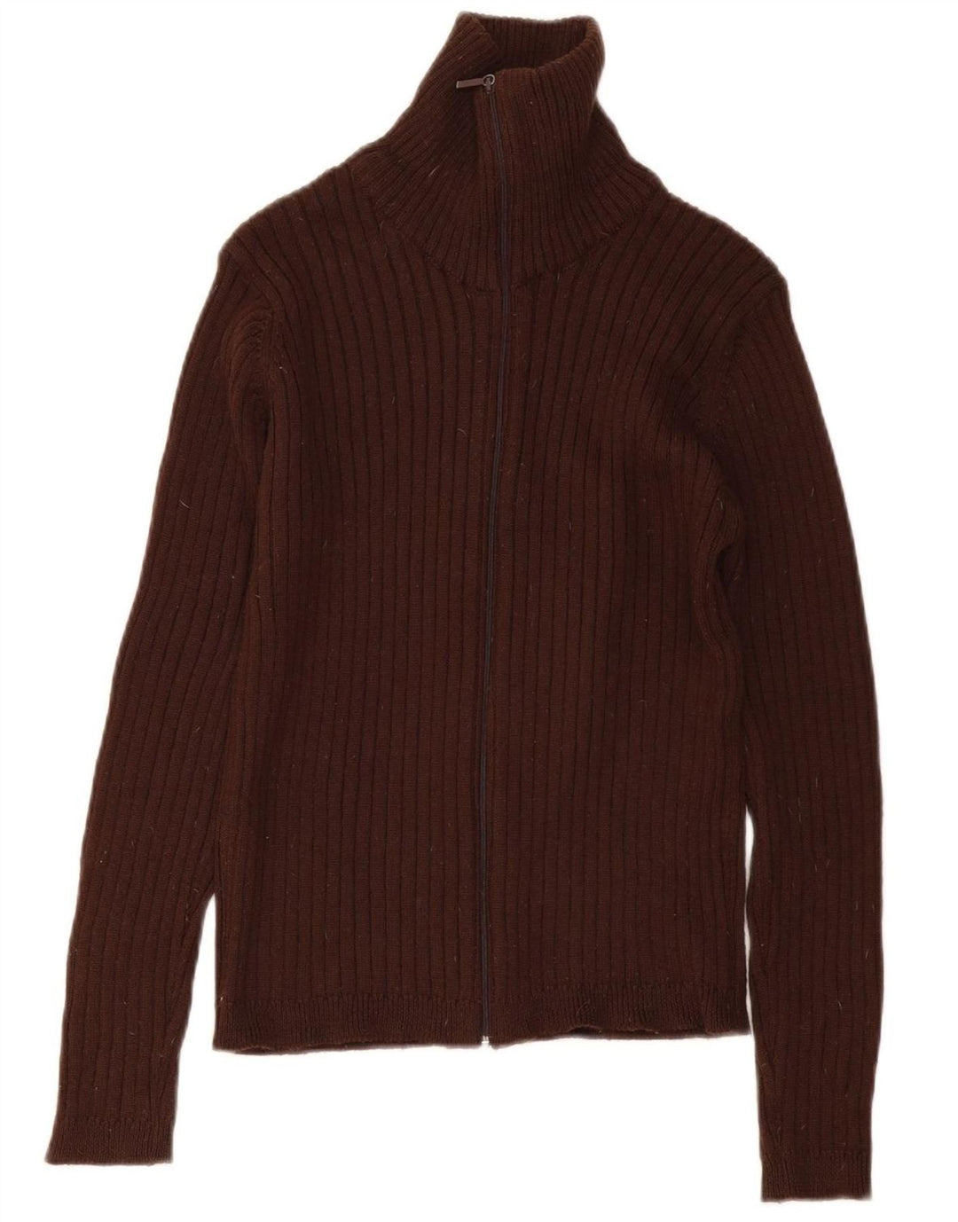 Zara Damen Strickjacke UK 14 Mittelbraune Wolle