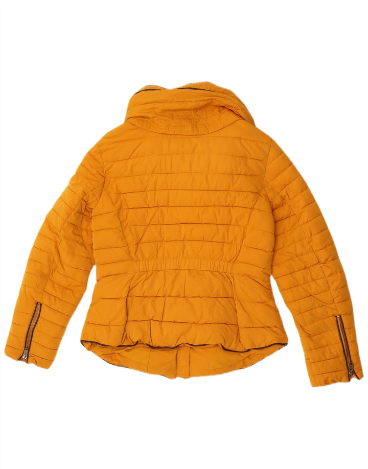 Zara Damen-Jacke mit Kapuze, gepolstert, UK 16, Größe L, gelb, Polyester