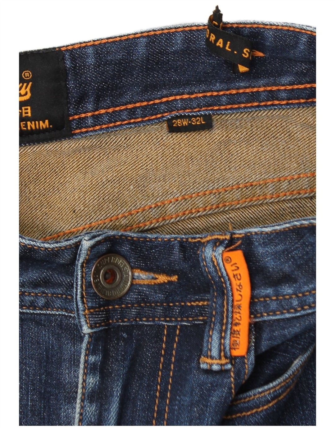Superdry Herren Slim Jeans W28 L32 Blaue Baumwolle