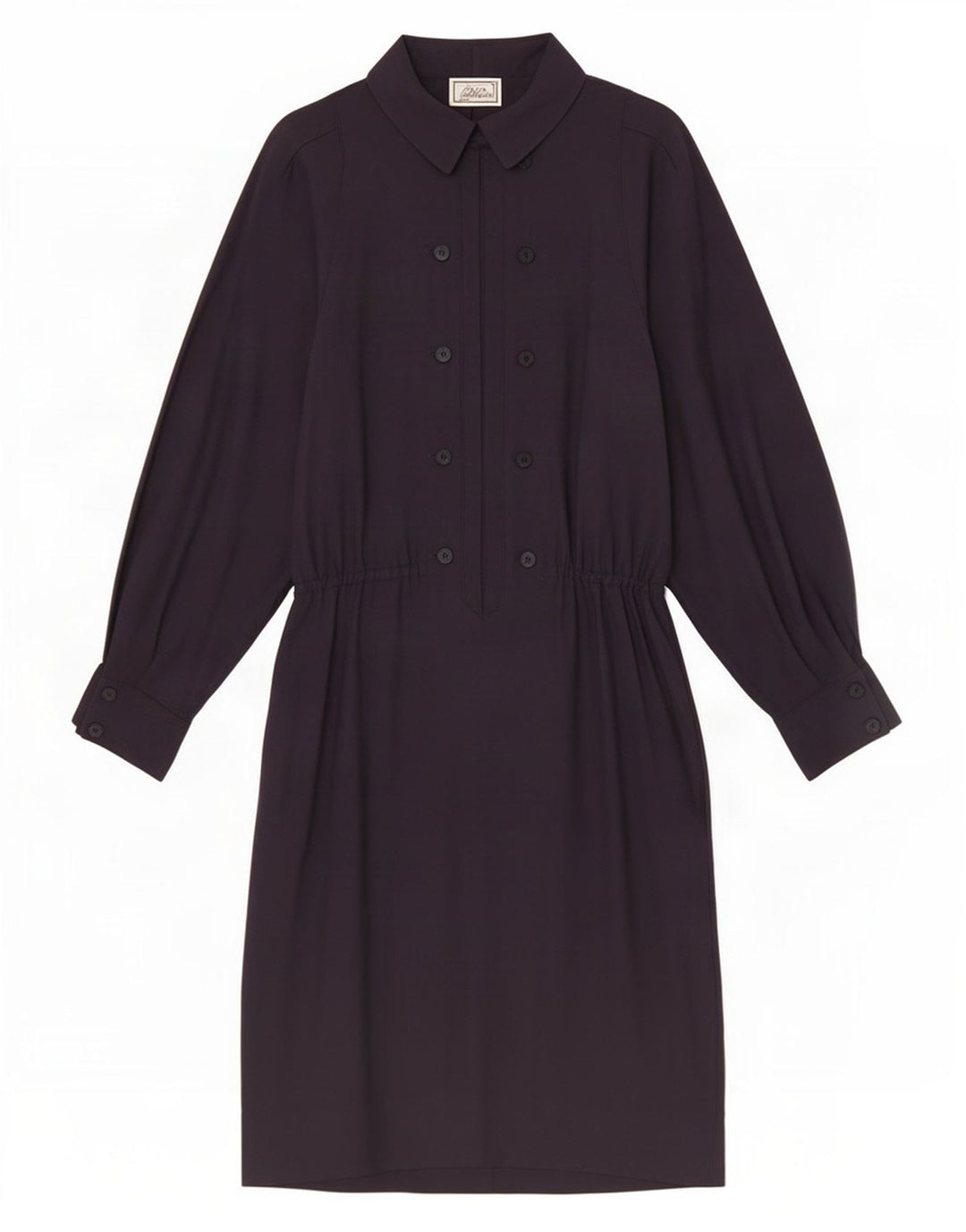Luisa Spagnoli Damen A-Linien-Kleid IT 44 Mittelmarineblaue Wolle