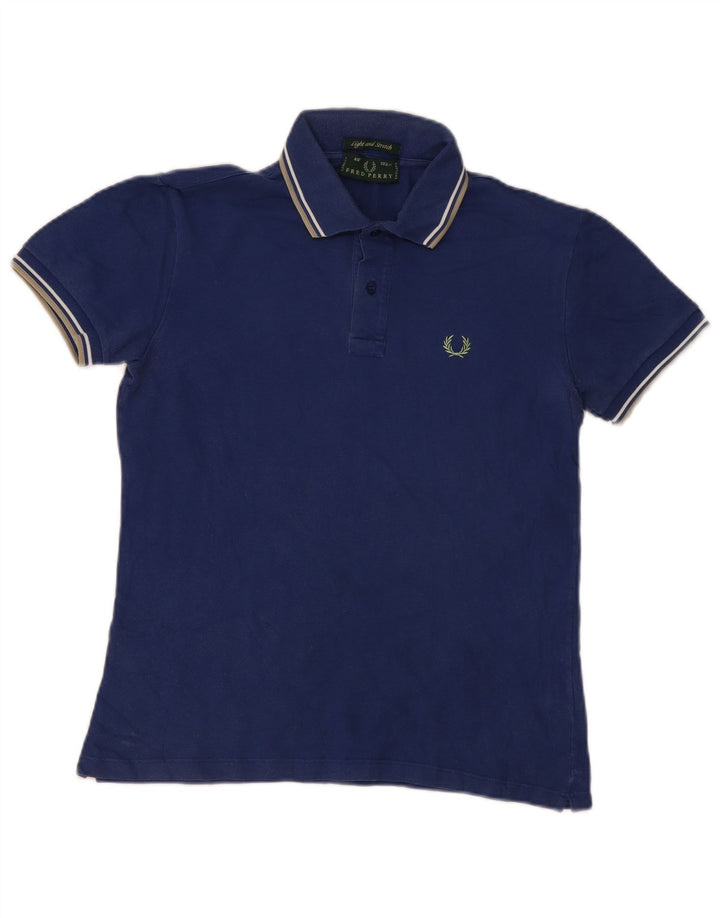 Fred Perry Herren-Poloshirt, klein, marineblau, gestreift, Baumwolle
