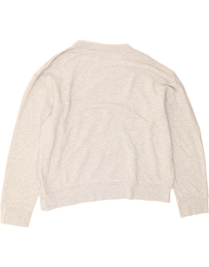 ADIDAS Womens Oversized Sweatshirt Jumper UK 14 Medium Grey Cotton Vintage Adidas and Second-Hand Adidas from Messina Hembry 