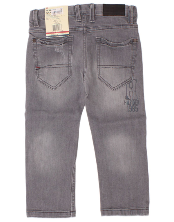 Tommy Hilfiger Distressed Straight Jeans für Jungen, 2–3 Jahre, W22, L15, graue Baumwolle
