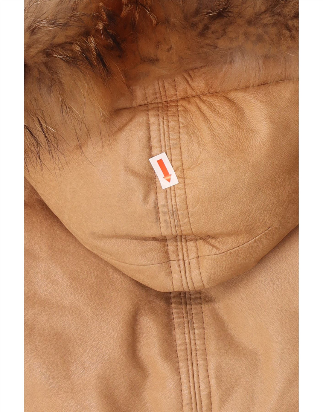 PEUTEREY Gepolsterte Damen-Lederjacke mit Kapuze, UK 10, kleines braunes Leder