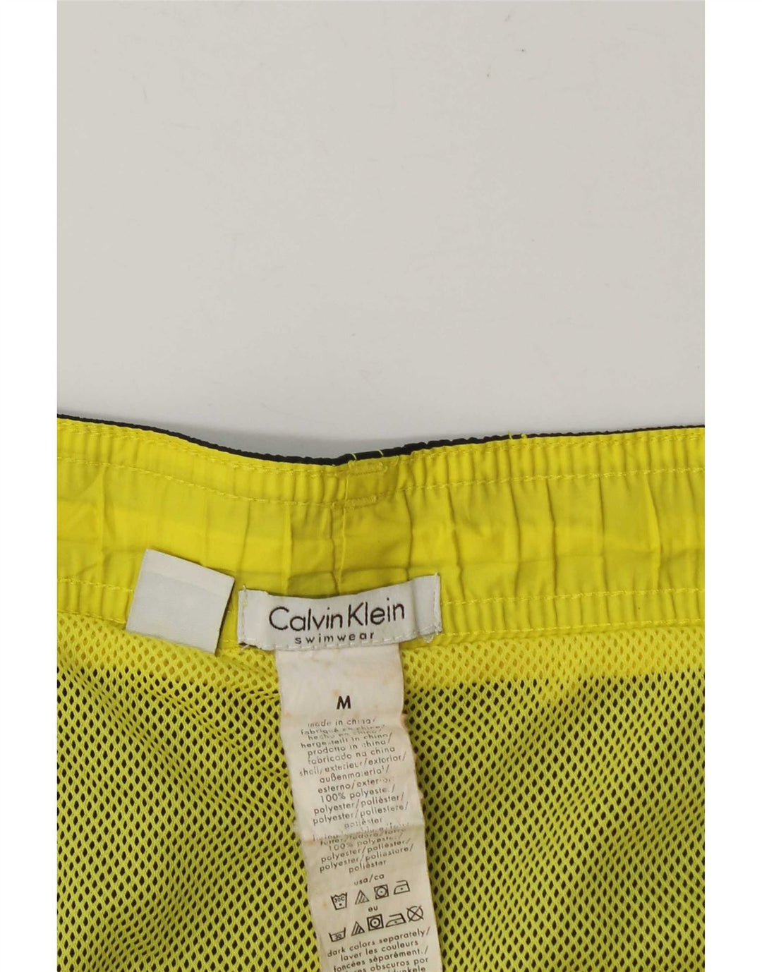 Calvin Klein Herren-Badeshorts mit Grafik, mittelgroß, marineblau, Polyester