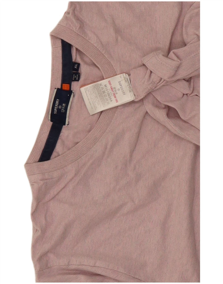Superdry Herren T-Shirt Top XL Rosa Baumwolle