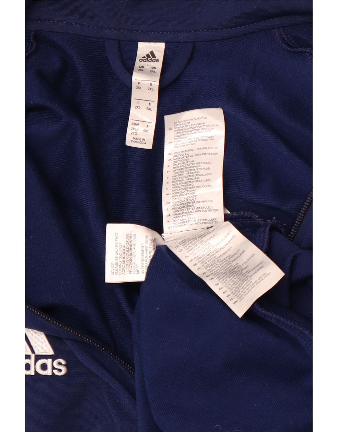 ADIDAS Herren Trainingsanzug Top Jacke 2XL Marineblau Polyester