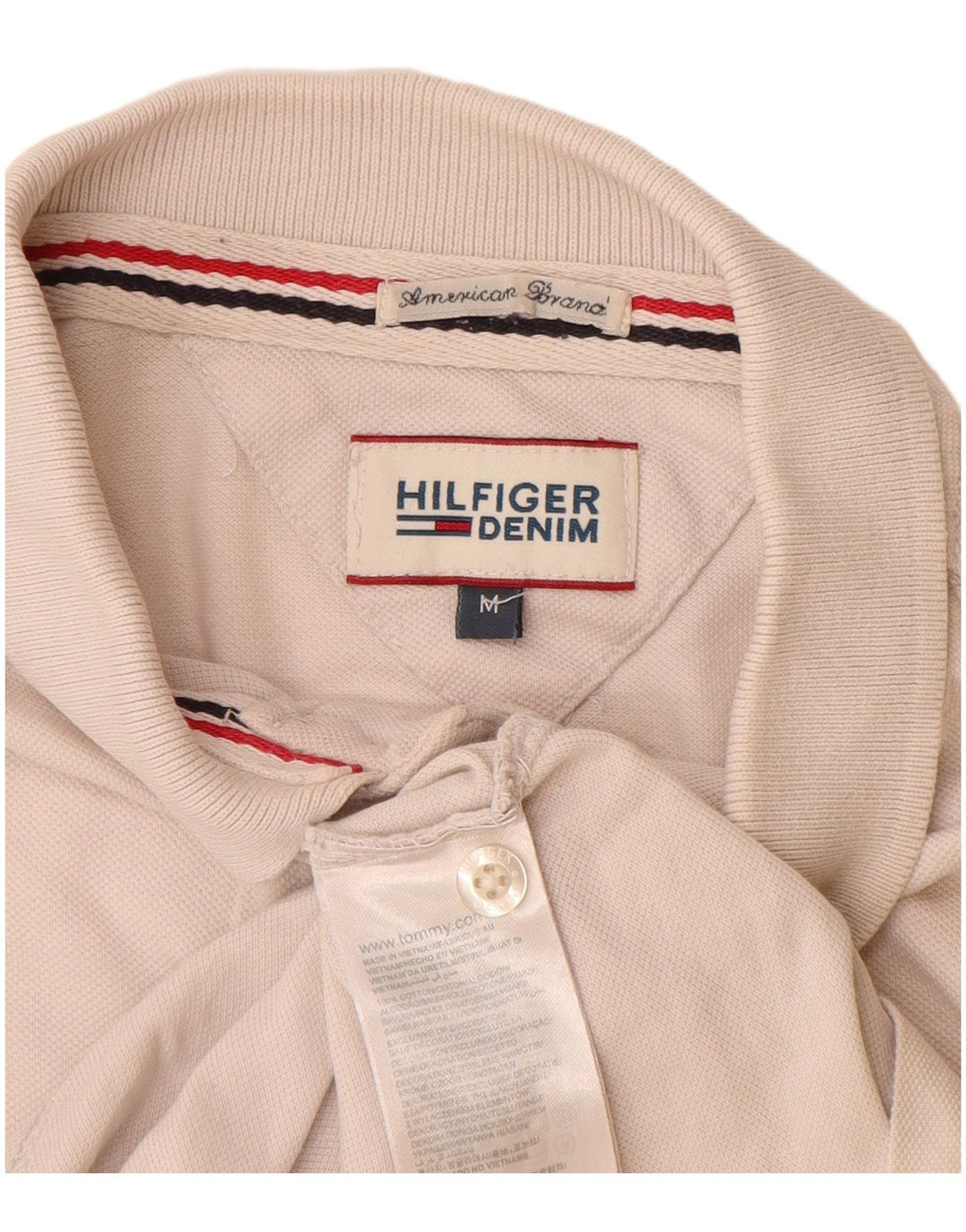 TOMMY HILFIGER Herren Poloshirt Medium Off White Baumwolle