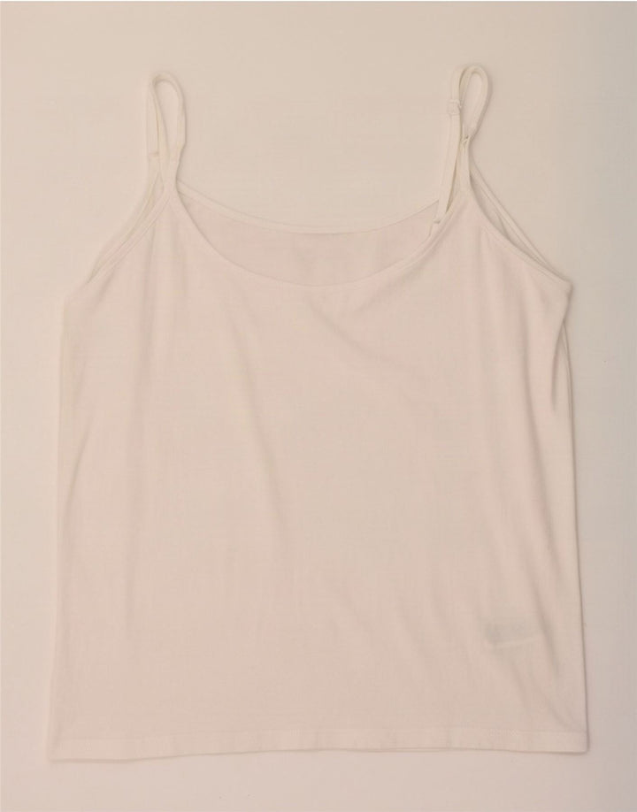 Fat Face Damen-Cami-Top, UK-Größe 44, Größe L, weiße Baumwolle