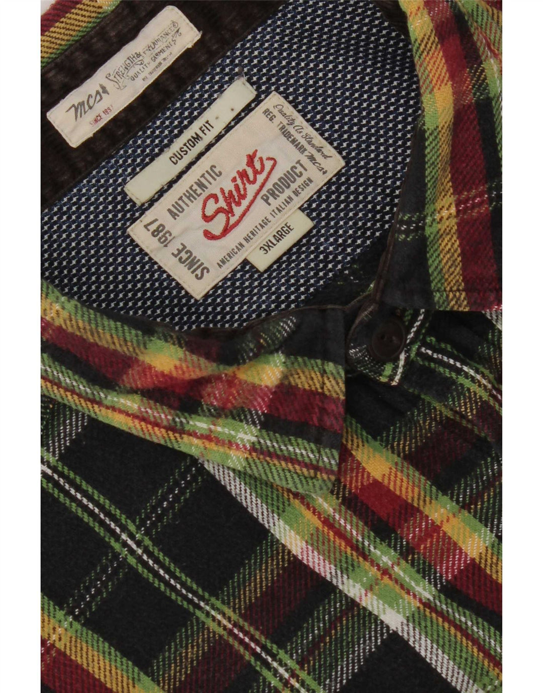 Marlboro Classics Herren kariertes Flanellhemd mit individueller Passform, 3XL, schwarz kariert