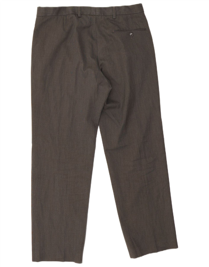 Marks & Spencer Herren-Anzughose, gerade, normal, W34, L29, Grau, Polyester