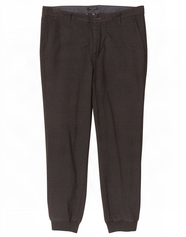 Ted Baker Herren Jogger Chinohose W34 L30 Schwarz Polyester