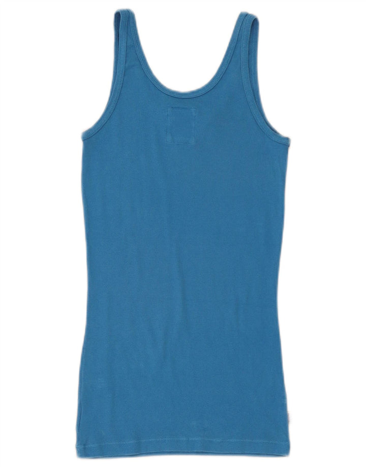 Franklin & Marshall Damen Grafik-Trägershirt UK 12 Mittelblaue Baumwolle