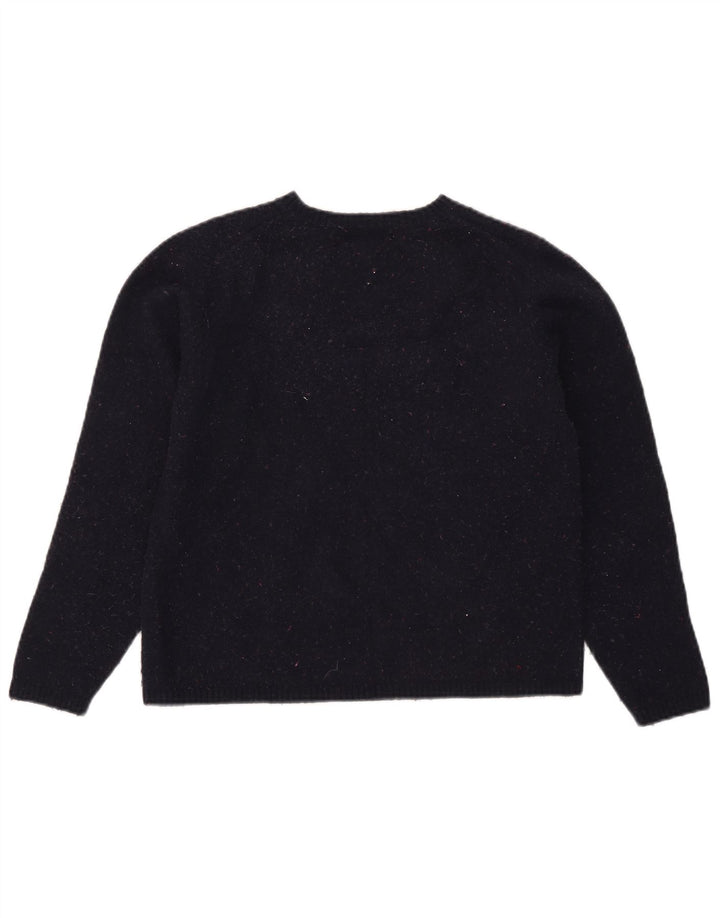 L.L.Bean Damen-Pullover mit U-Boot-Ausschnitt, UK 12, mittelmarineblaue Wolle