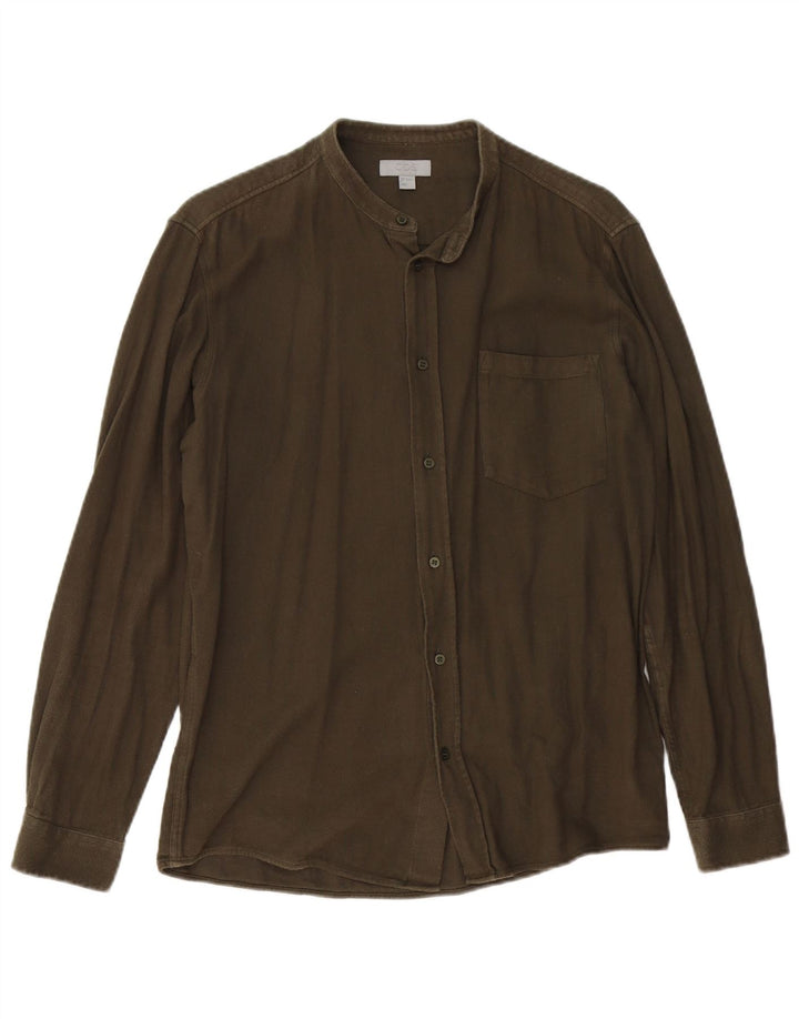 Cos Herrenhemd Small Khaki Baumwolle
