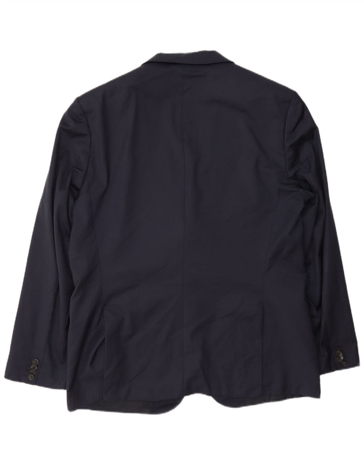 Hugo Boss Herren 2-Knopf-Blazerjacke EU 56 3XL Marineblaue Wolle