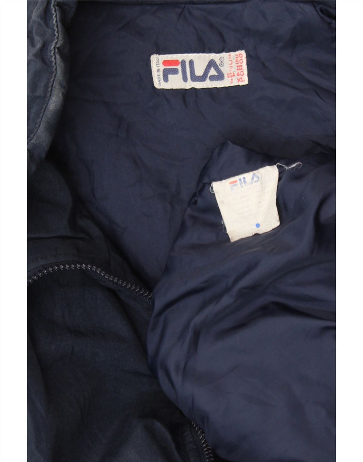 FILA Herren Magic Line Wattierte Jacke UK 42 XL Marineblau Farbblock