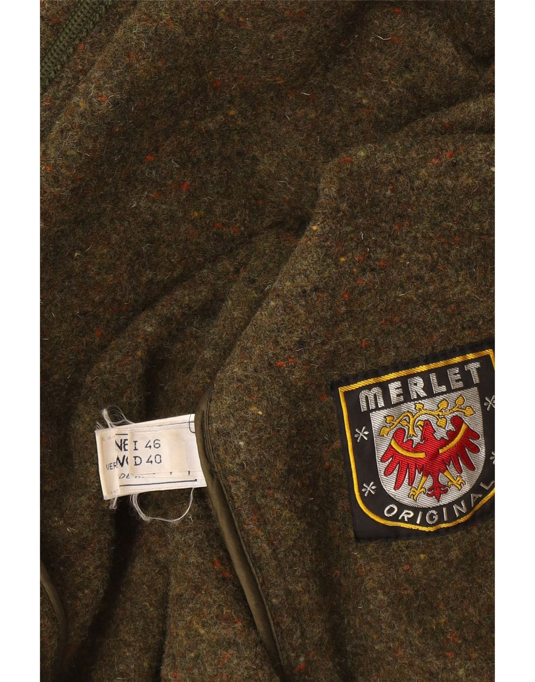 Merlet Damen-Übergroßer Mantel mit Kapuze IT 46 Große Khaki-gefleckte Wolle