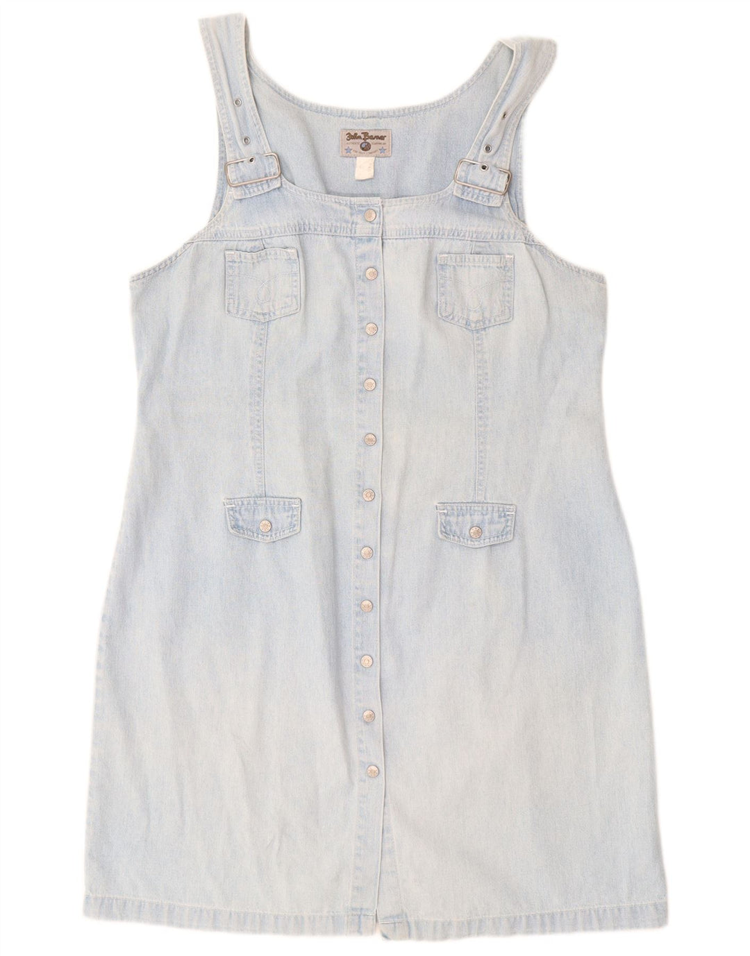 JOHN BANER Damen ärmelloses Jeanskleid IT 50 XL Blaue Baumwolle