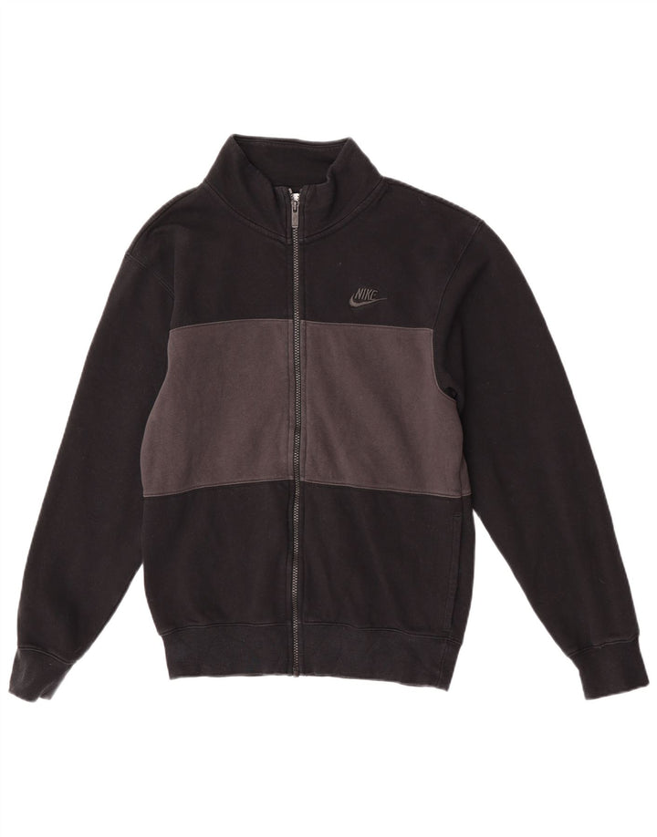 Nike Herren-Trainingsanzugoberteil, XS, schwarze Farbblock-Baumwolle
