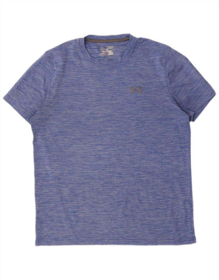 Under Armour Herren Heat Gear T-Shirt-Oberteil aus mittelblau meliertem Polyester