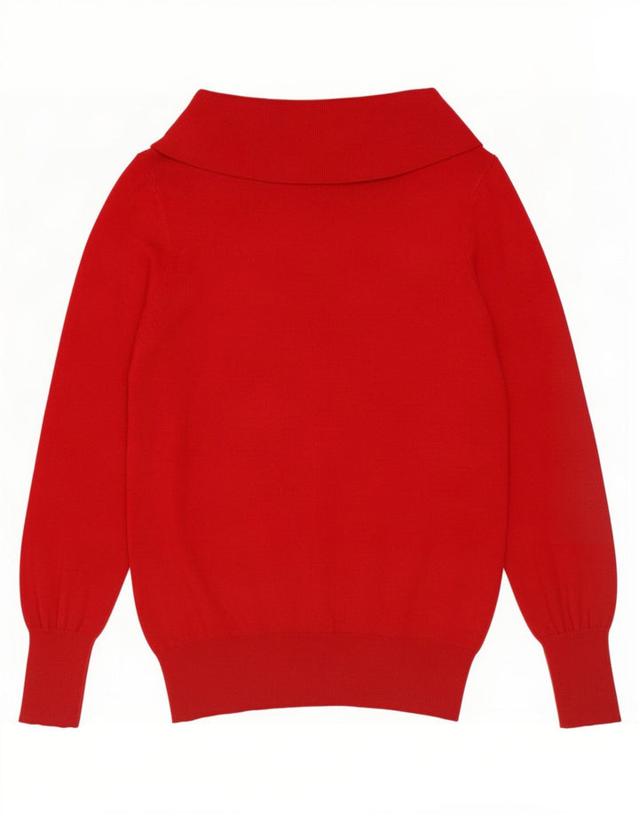 Marks & Spencer Rollkragenpullover für Damen, UK 14, mittelrote Viskose