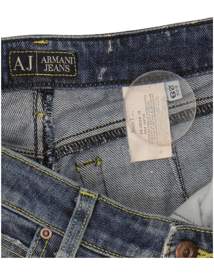 Armani Damen Bootcut Jeans W29 L30 Blaue Baumwolle