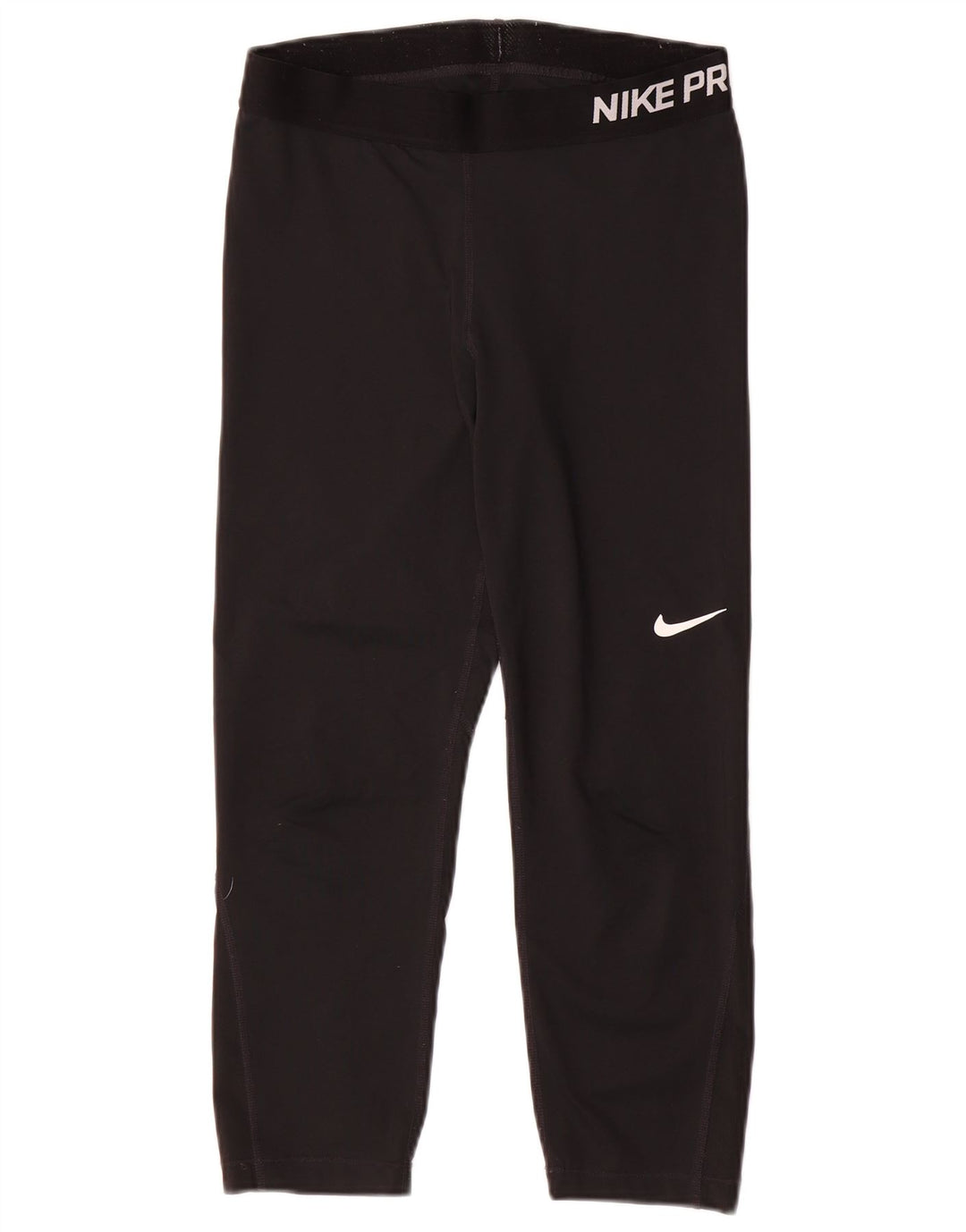Nike Womens Dri Fit Graphic Capri Leggings UK 12 Mittelschwarzes Polyester