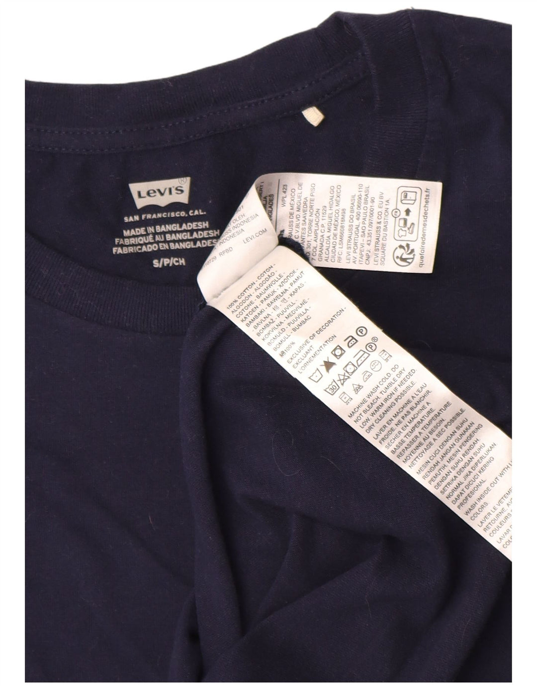 Levi's Damen T-Shirt Top UK 10 Small Marineblau Baumwolle