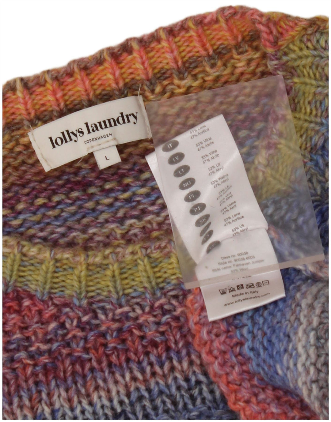 LOLLYS LAUNDRY Damen-Pullover mit Rundhalsausschnitt, Gr. 40, Größe L, mehrfarbig