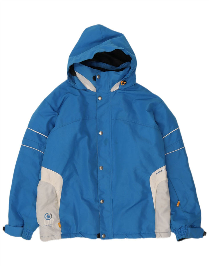 BRUGI Herren-Windjacke mit Kapuze, UK 38, mittelblau, Farbblock