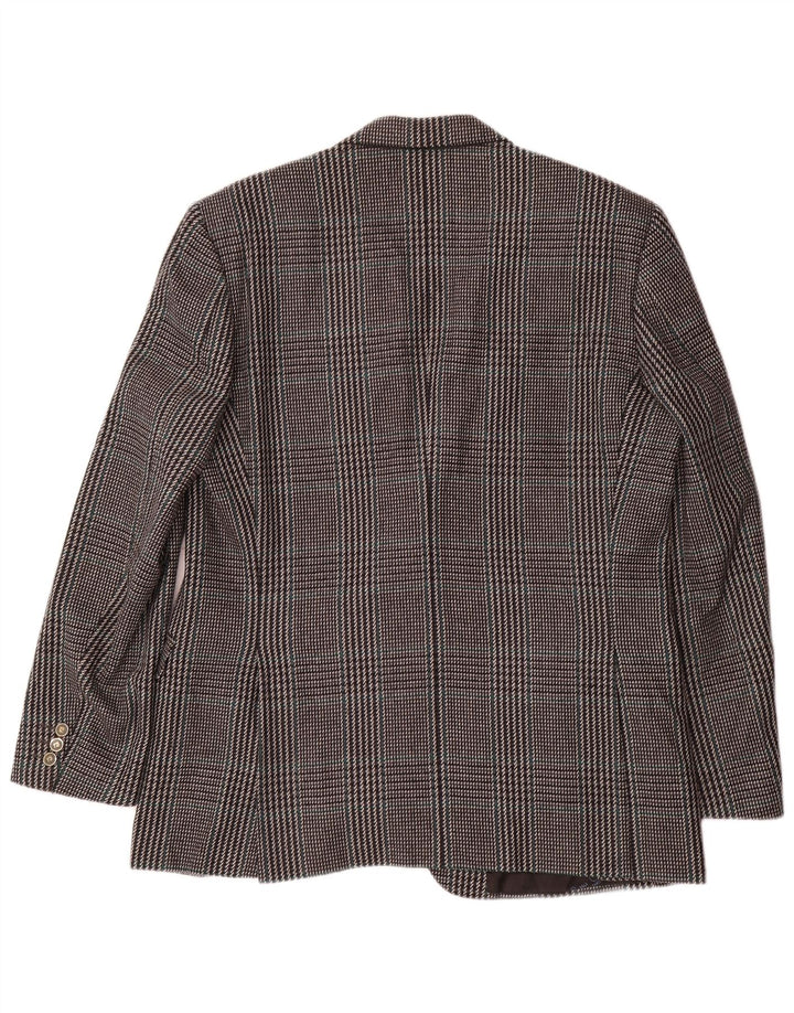 Pierre Cardin Herren-Blazer mit 2 Knöpfen, IT 54 2XL, grau karierte Wolle, klassisch