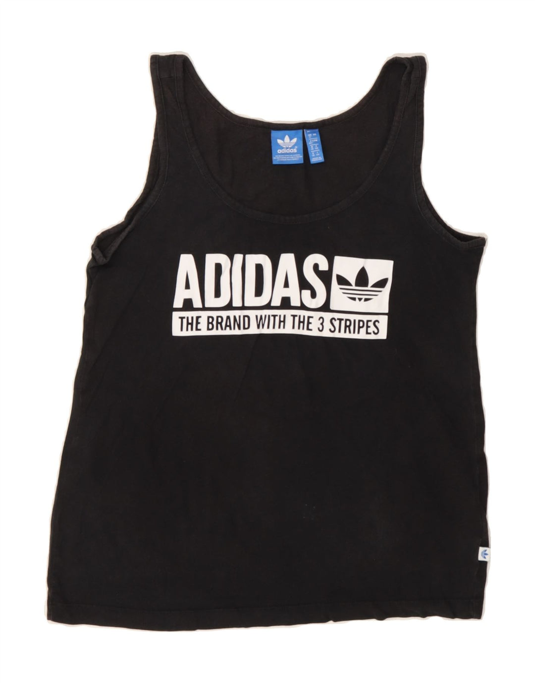ADIDAS Womens Graphic Vest Top UK 12 Medium  Black Cotton Vintage Adidas and Second-Hand Adidas from Messina Hembry 