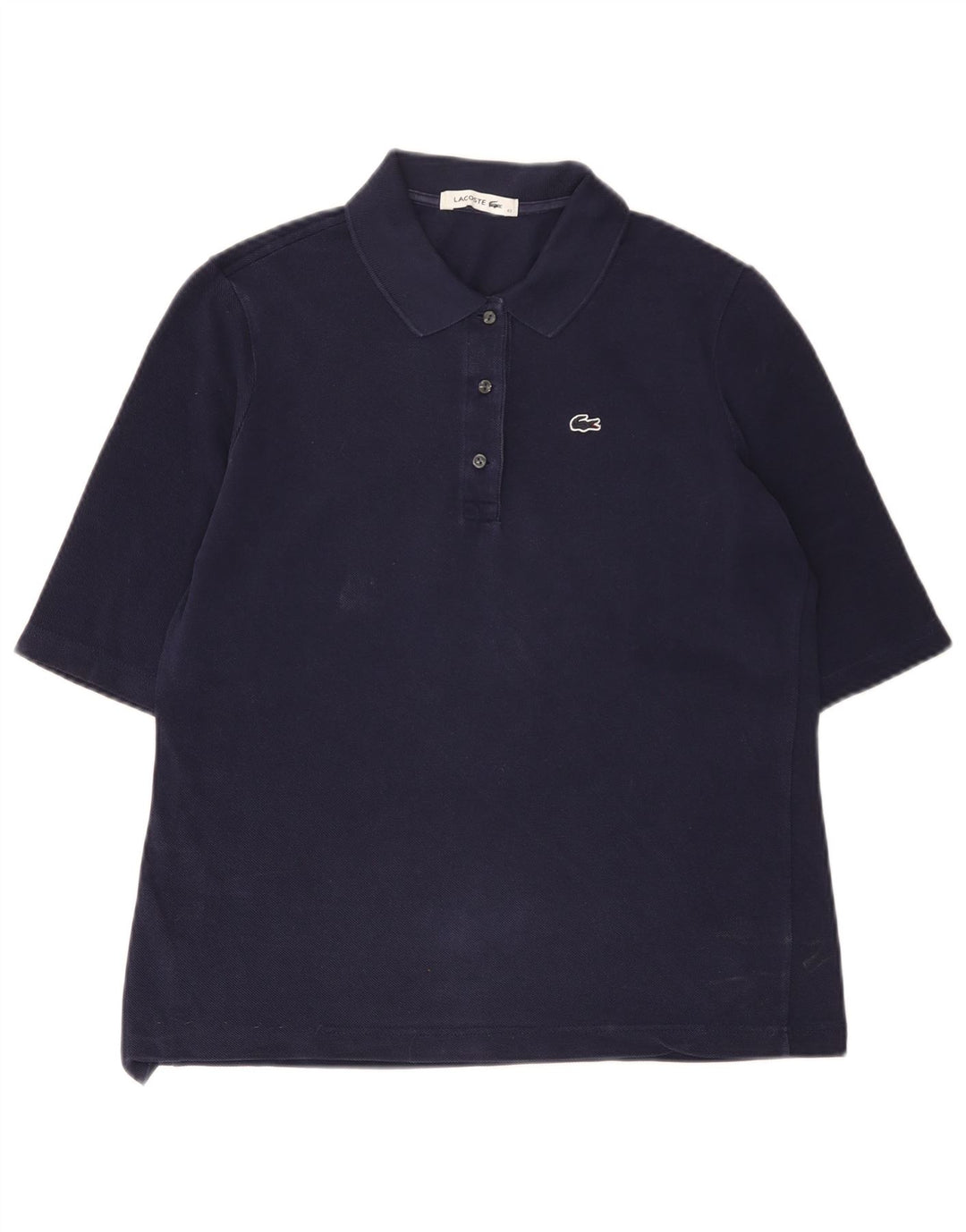 Lacoste Damen-Poloshirt, Größe 42, große marineblaue Baumwolle