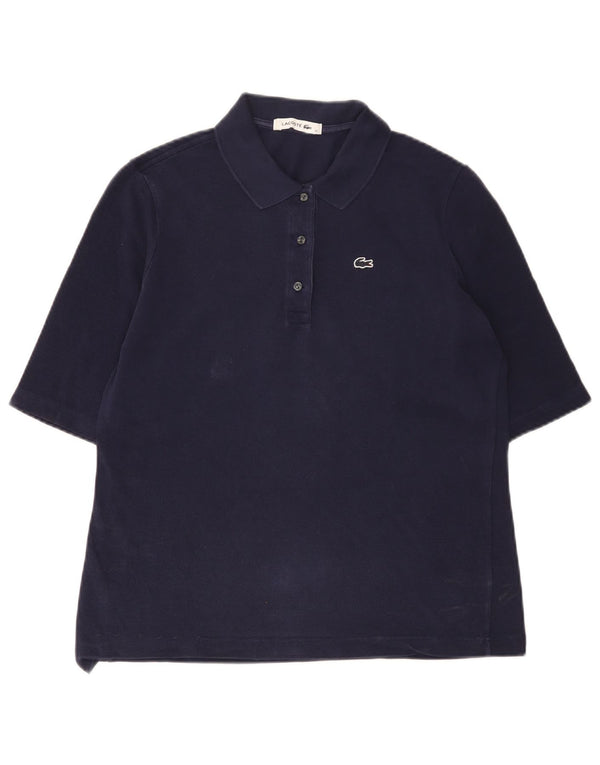 Lacoste Damen-Poloshirt, Größe 42, große marineblaue Baumwolle