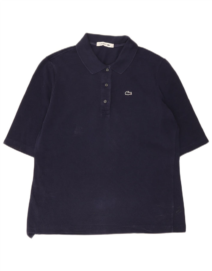 Lacoste Damen-Poloshirt, Größe 42, große marineblaue Baumwolle