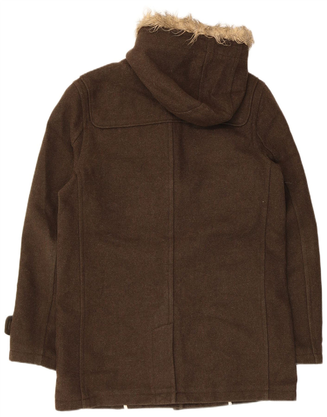 TOPMAN Herren-Dufflecoat mit Kapuze, UK 38, mittelbraune Wolle