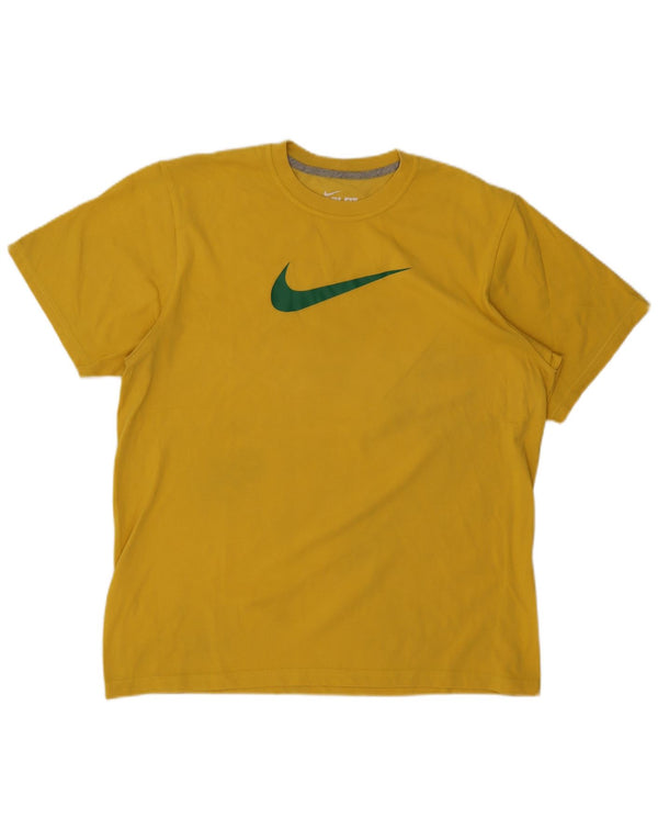 Nike Herren Dri Fit Graphic T-Shirt Top UK 42/44 Large Gelb