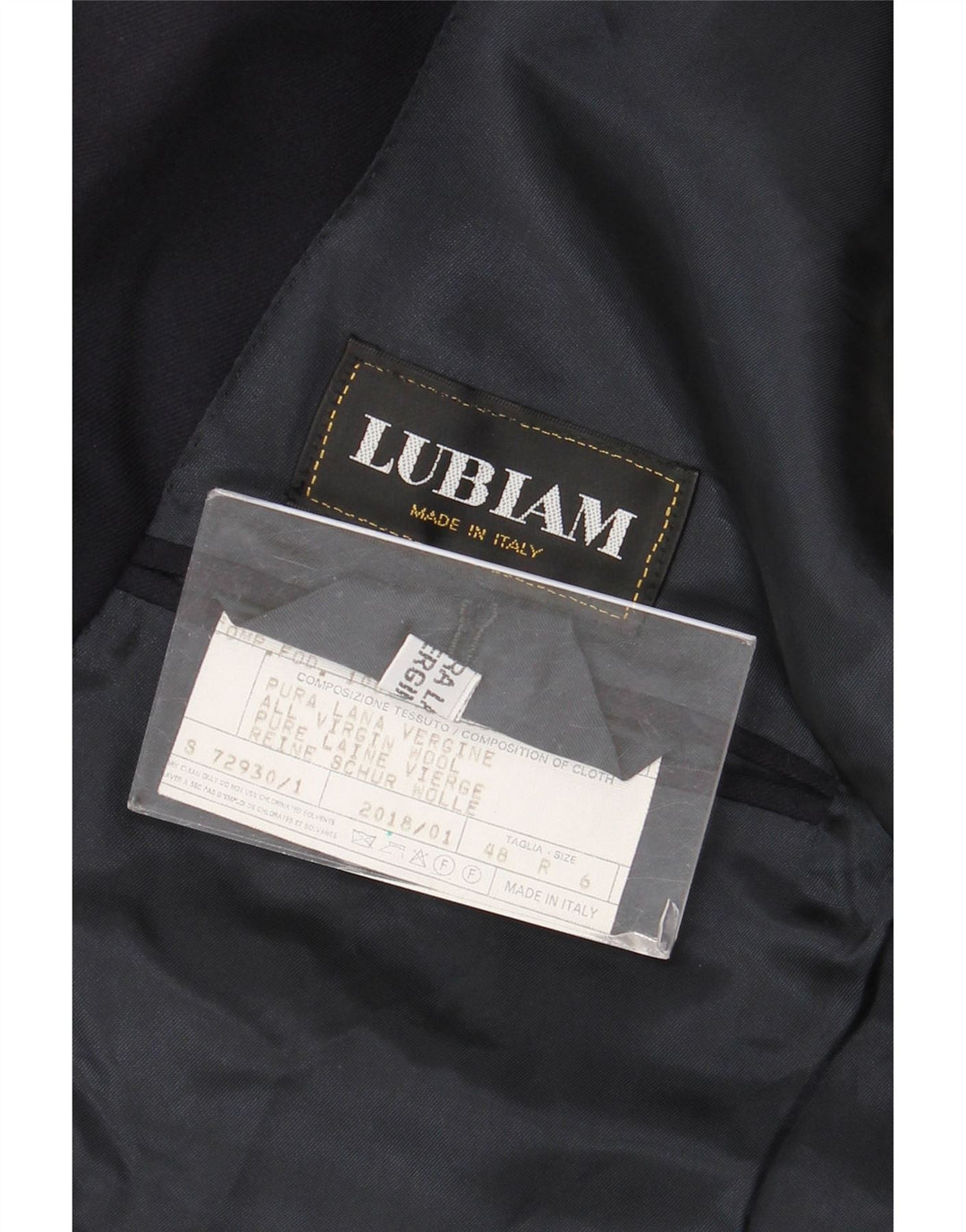 Lubiam Herren-Blazer, zweireihig, Größe IT 48, mittleres Marineblau