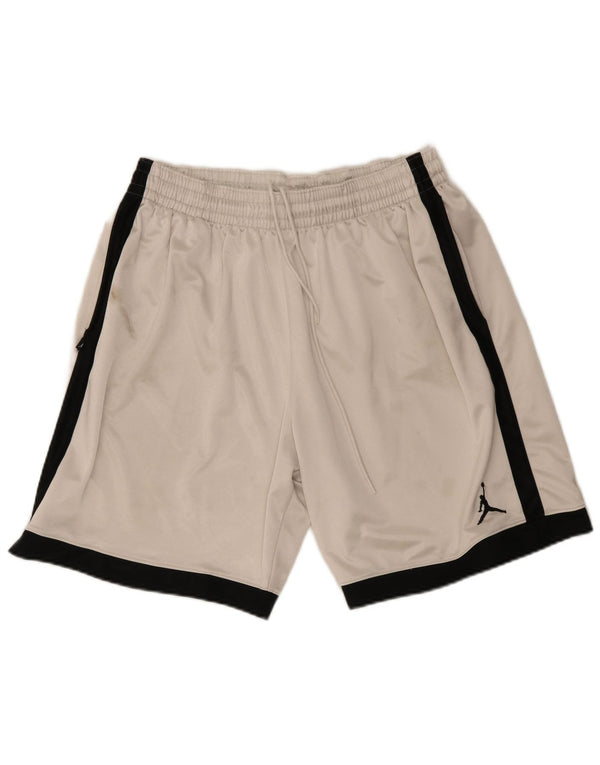Jordan Herren-Sportshorts XL, weißes Colourblock-Polyester