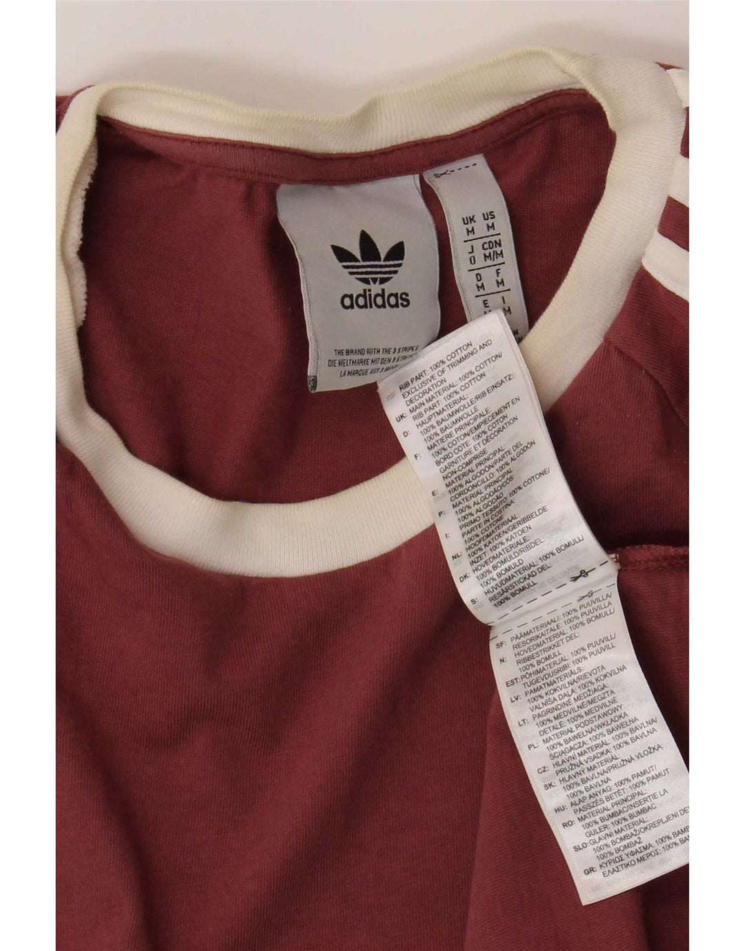 Adidas Herren T-Shirt Top Medium Burgund Baumwolle