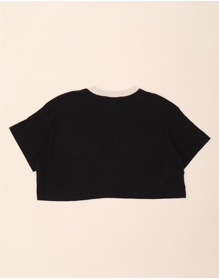 Nike Damen Crop Oversized T-Shirt Top UK 14 Medium Schwarz