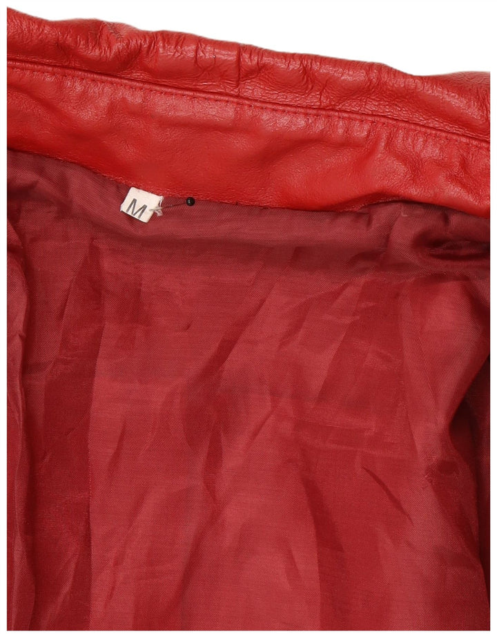Vintage Damen Lederjacke UK 14 Mittelrotes Leder