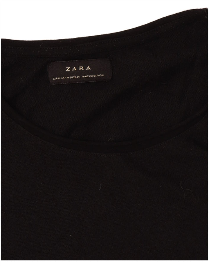 Zara Herren T-Shirt Top XL Schwarz