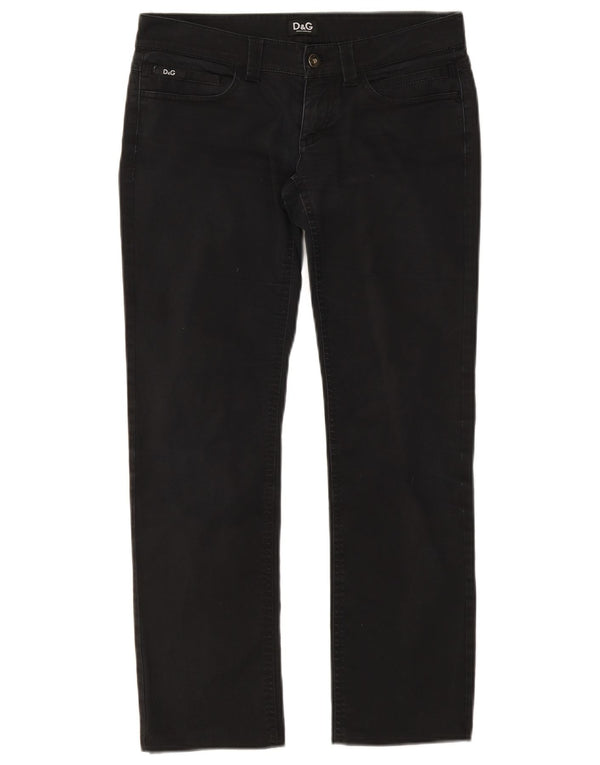 Dolce & Gabbana Damen Tight Fit Super Low Straight Jeans W26 L27 Schwarz