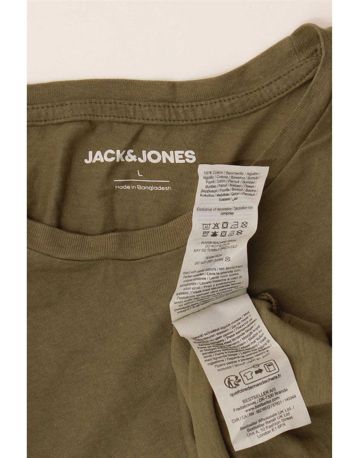 Jack & Jones Herren T-Shirt Top Large Khaki Baumwolle