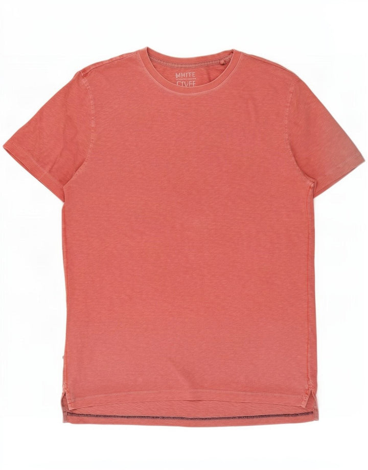 White Stuff Herren-T-Shirt-Oberteil, klein, rosa gesprenkelte Baumwolle