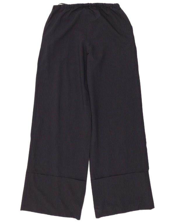 Zara Damen-Hose mit weitem Bein, Größe S, W26, L30, Grau, Nadelstreifen