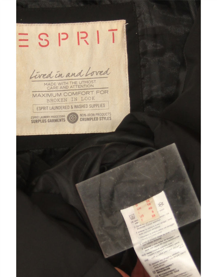 Esprit Damen-Kapuzen-Übergröße, wattierte Jacke, UK 10, Größe S, Schwarz, Polyester